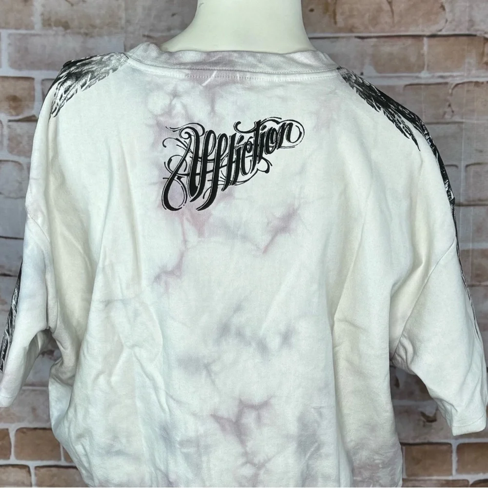 Affliction Women’s Crop Top Tie-Dye Sweatshirt -Size: Large -NWT - Picture 10 of 14